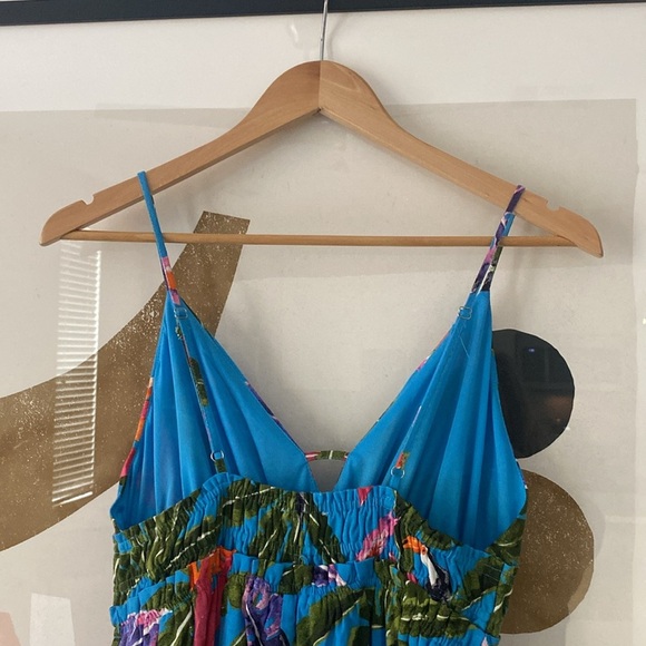 NWT By the River Blue Tropical Floral Midi Dress - Picture 9 of 12